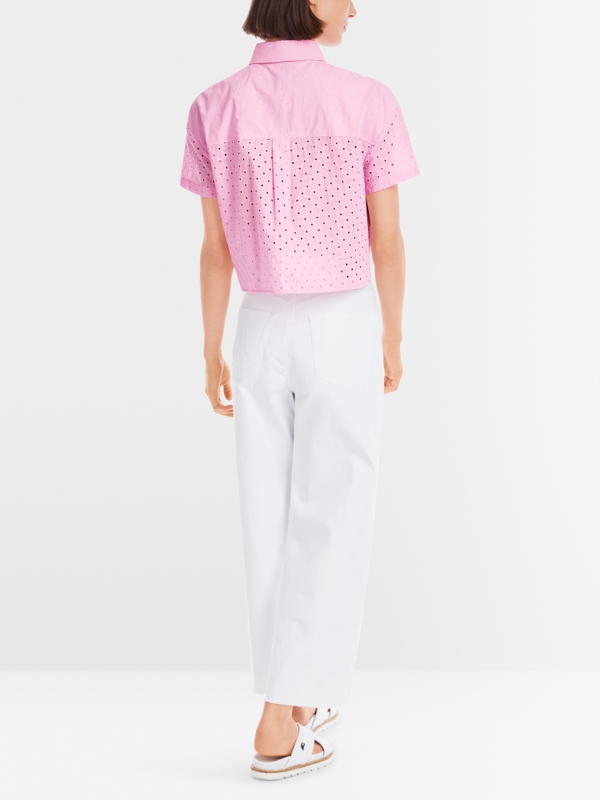 Bluse in tonaler Stickerei