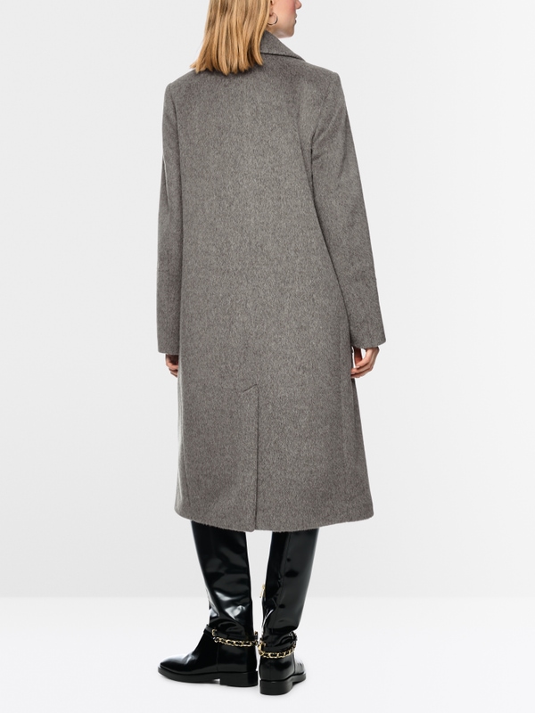 Alpaca wool coat with lapels