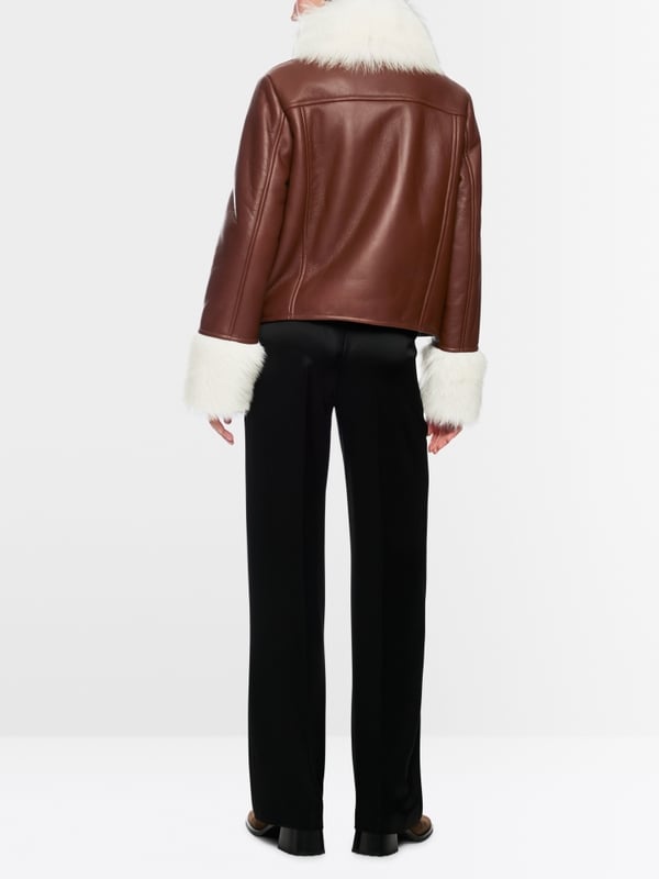 Lambskin jacket with cosy collar