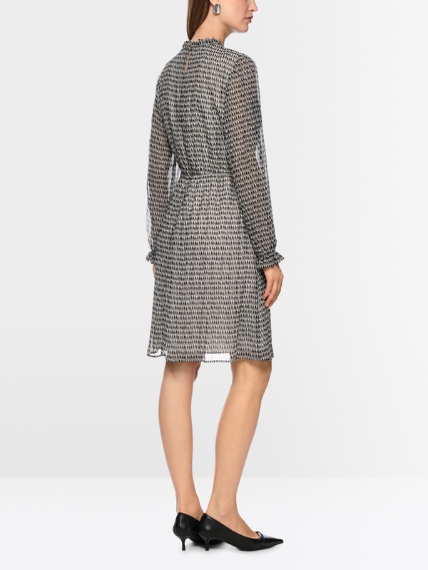 Bedrucktes Kleid mit Mini-Rüschen