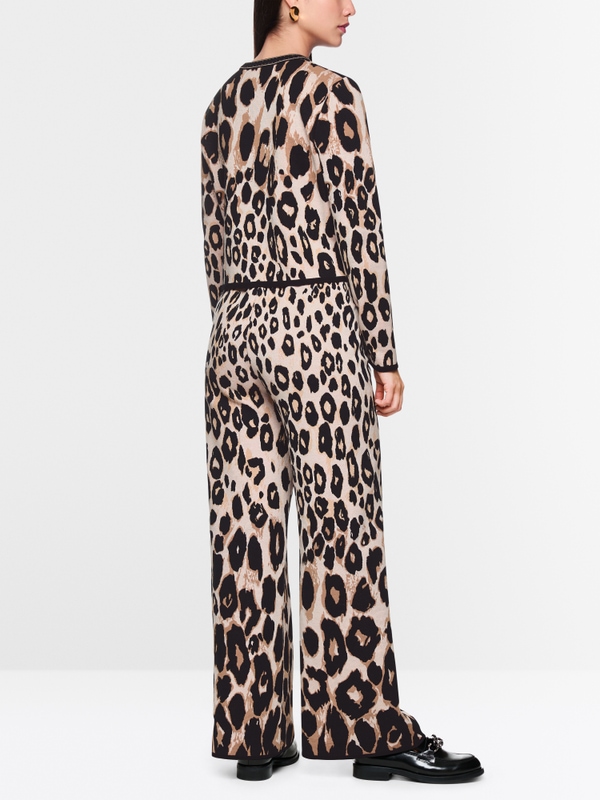 Cardigan cropped imprimé léopard tricoté en Allemagne