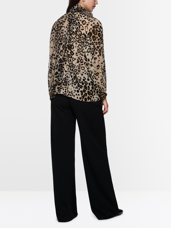 Schluppenbluse mit Leo-Print