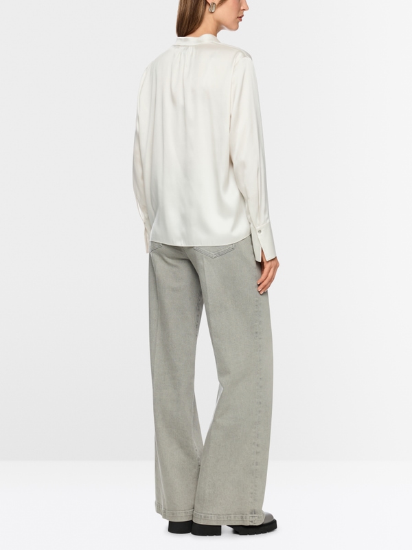 Silk blouse with flounce