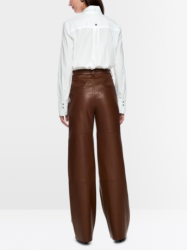 Blouse à col lavallière en coton stretch