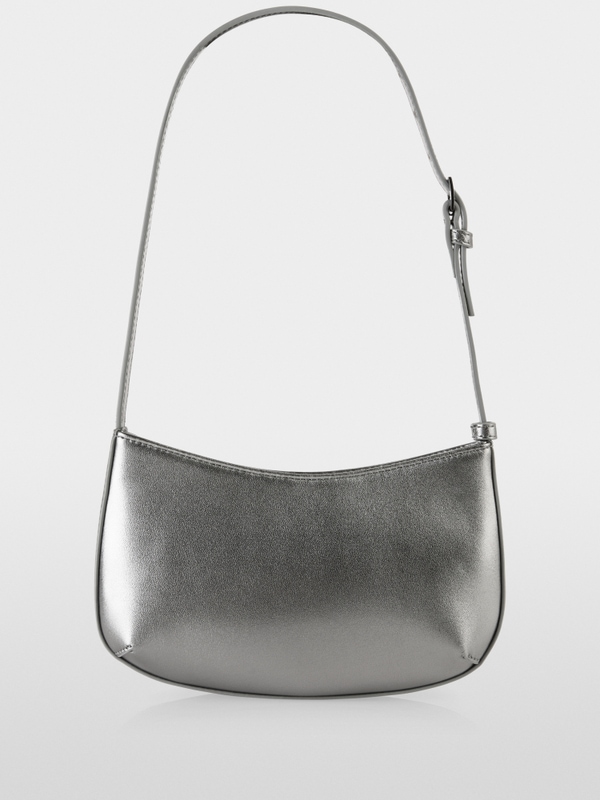 Metallic schoudertas van geitenleer