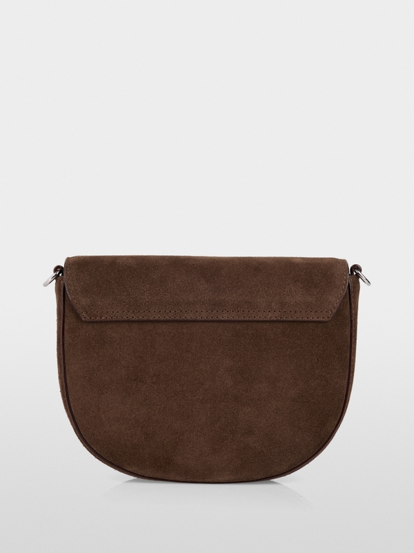 Schultertasche aus Veloursleder