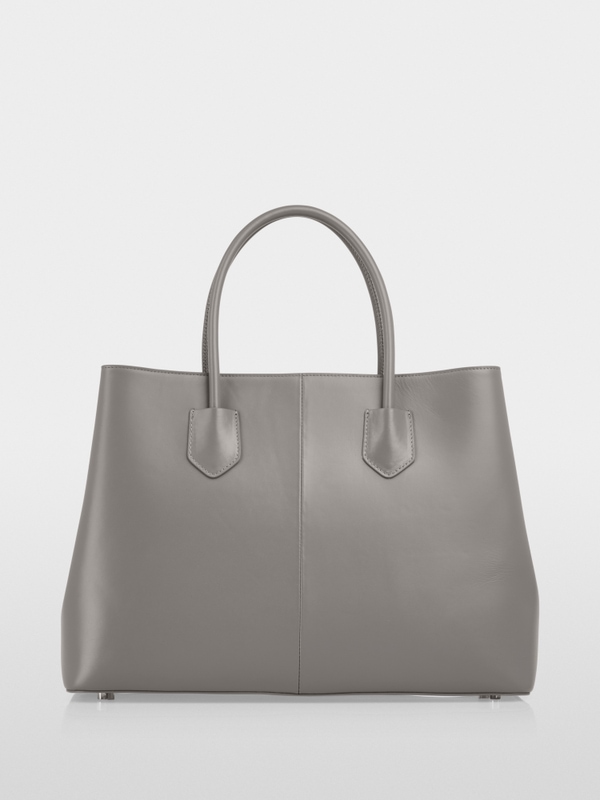 Elegante leren tas met hanger met logo