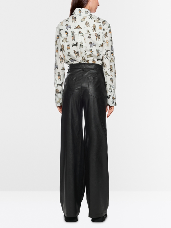 WARRI wide fit faux leather trousers