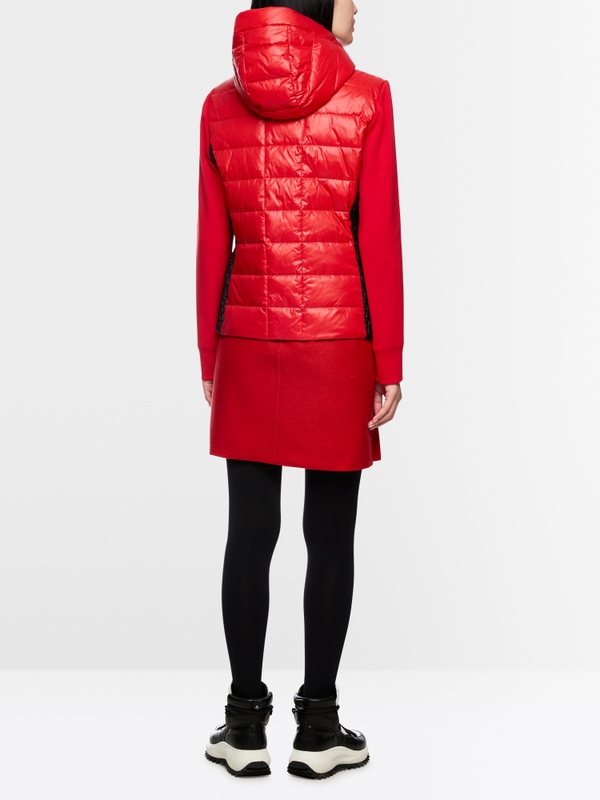 Jacket with faux down and hood