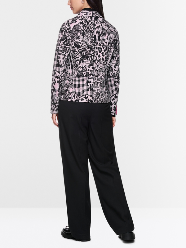 Printed blazer in scuba jersey