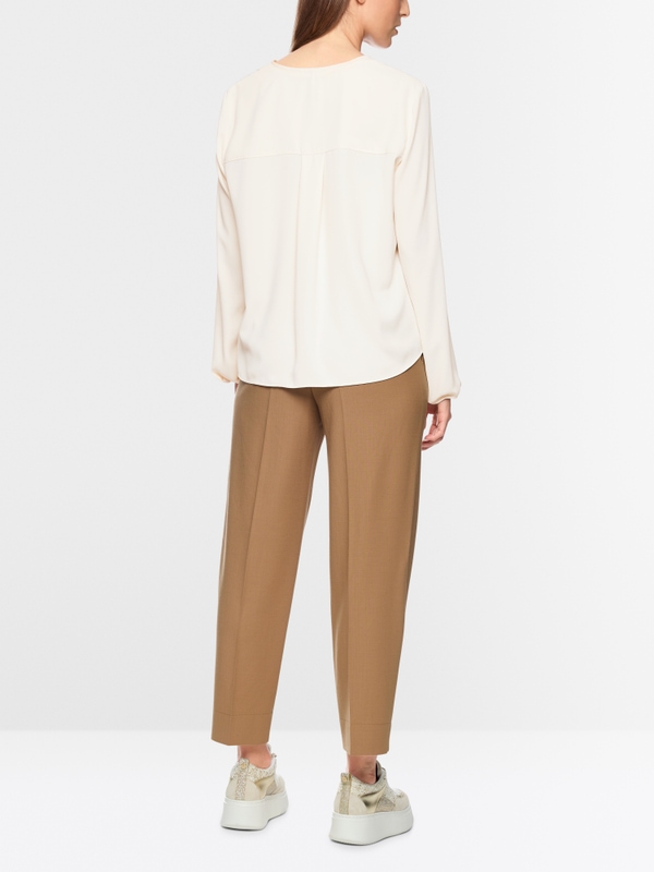 Flowing slip-on blouse with bow
