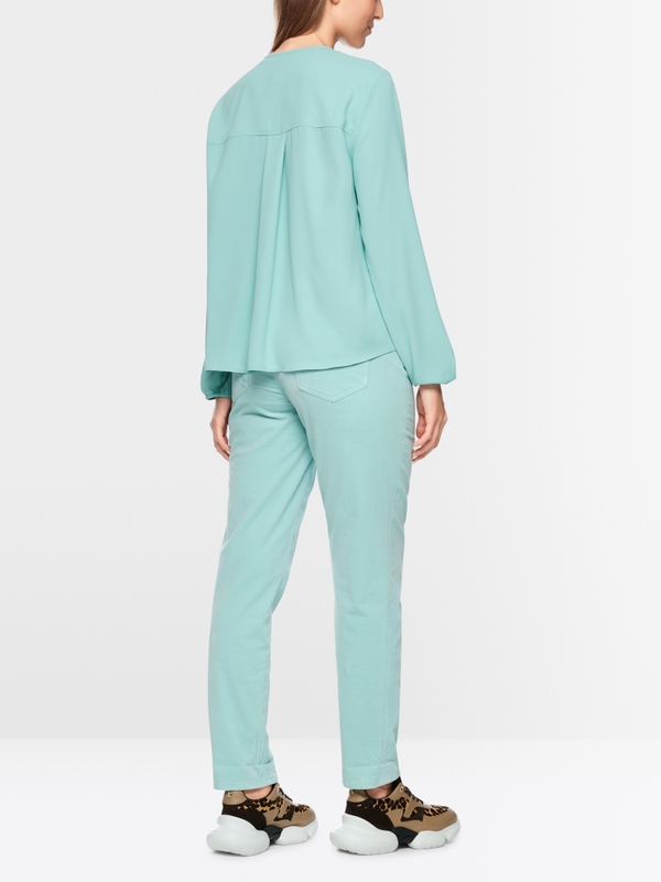 Flowing slip-on blouse with bow