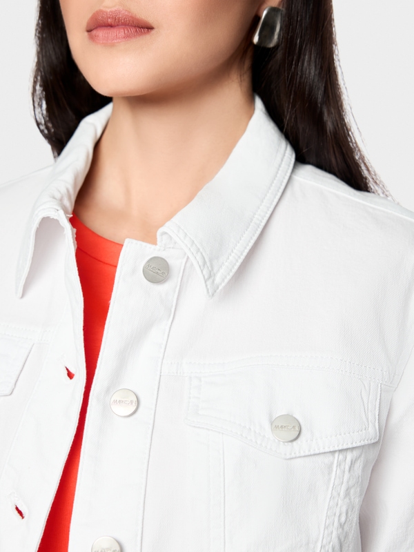 Short denim jacket in stretch cotton