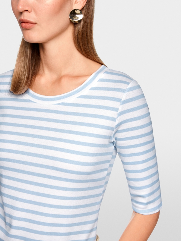 T-shirt à rayures en coton côtelé