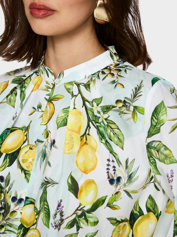 Cotton blouse with lemon print