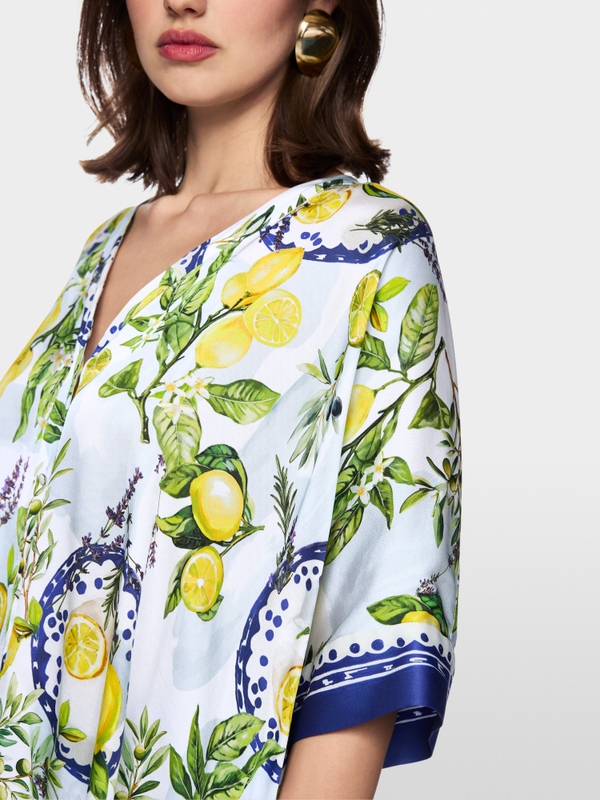 Viscose blouse with Mediterranean print