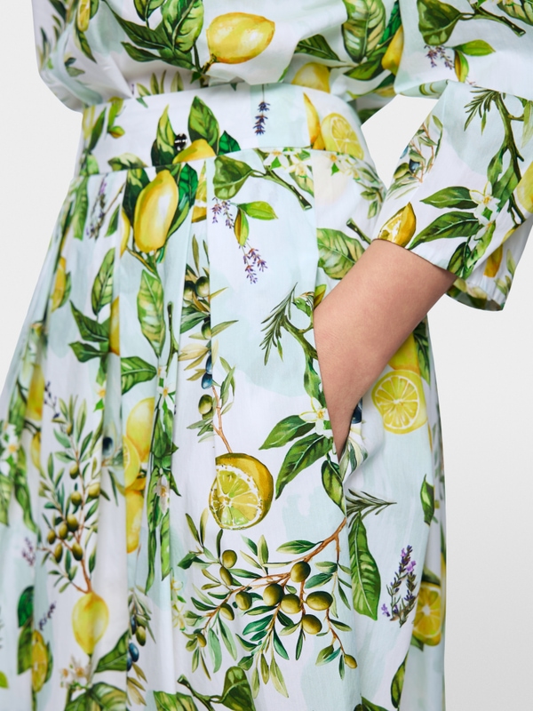 Cotton skirt with lemon print