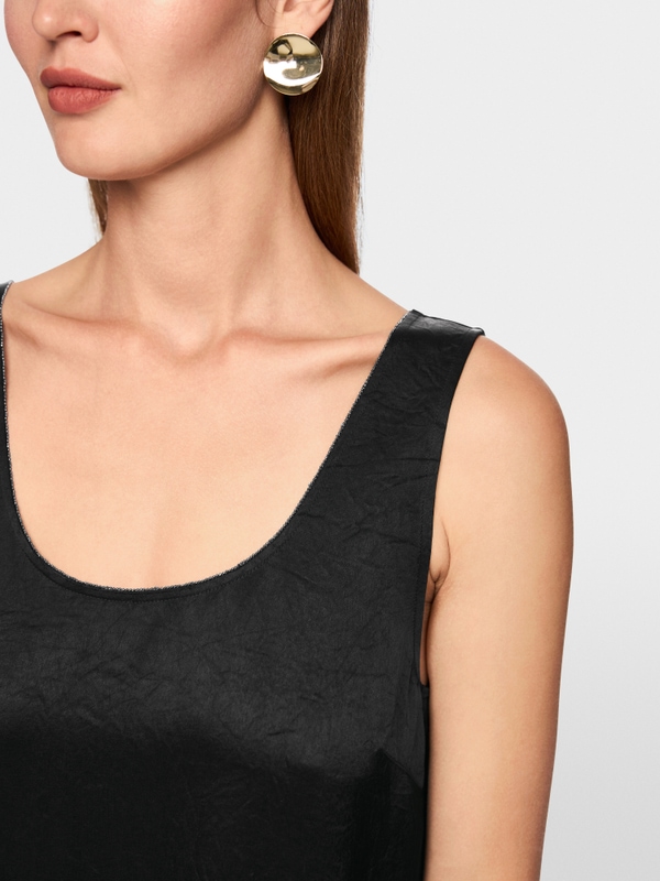 Mid-length satin strap dress