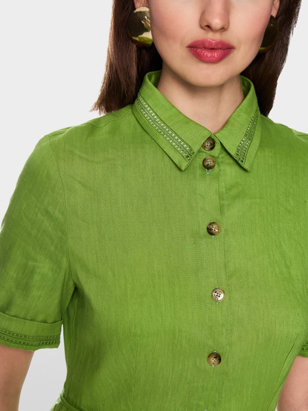 Linen blend mini dress