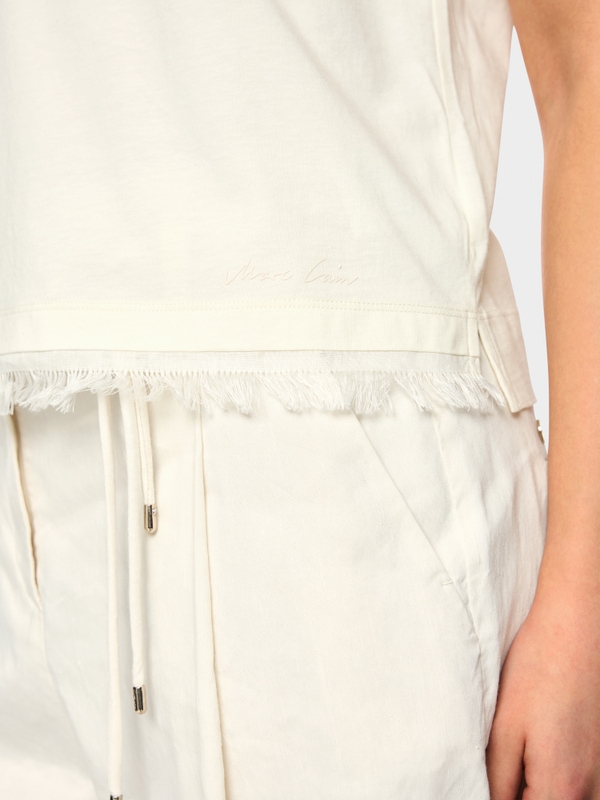 Cotton shirt with fringe