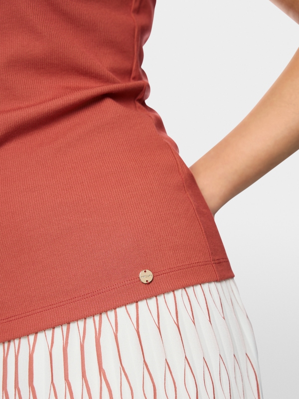 Stretch cotton shirt with cut-out