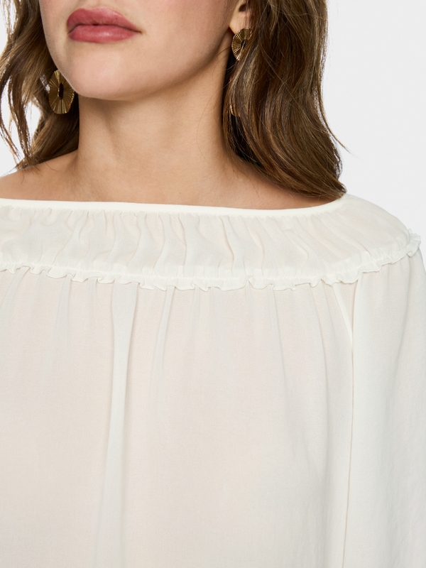 Blouse with Carmen neckline