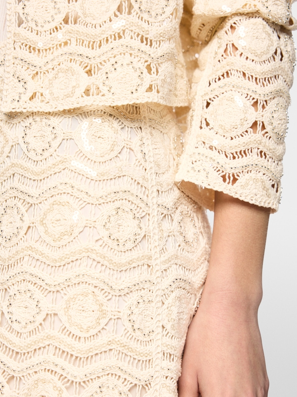 Openwork skirt with mini beads