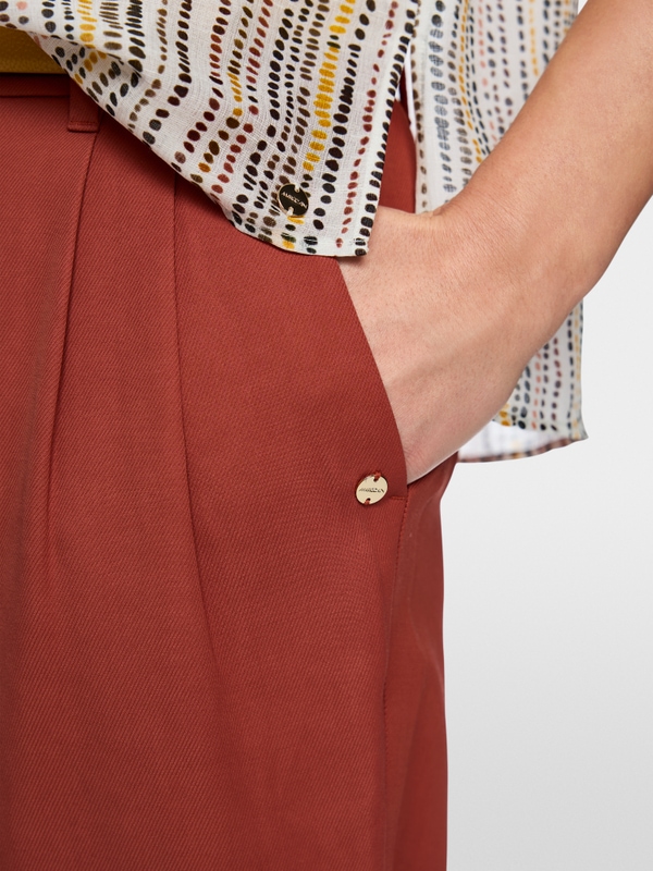 FAQUS viscose-linen blend trousers