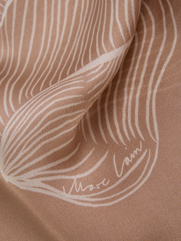 Silk scarf with subtle floral print