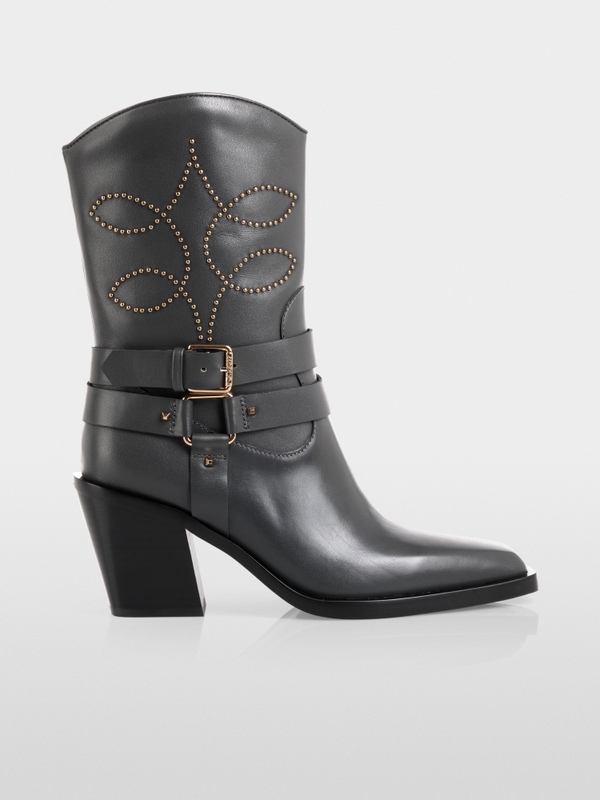 Leather western boots