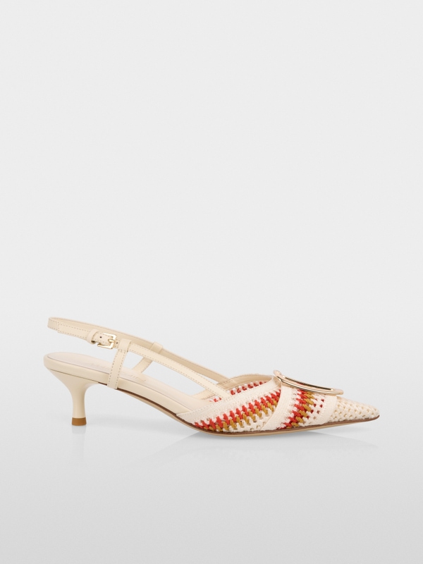 Slingback pumps with knit