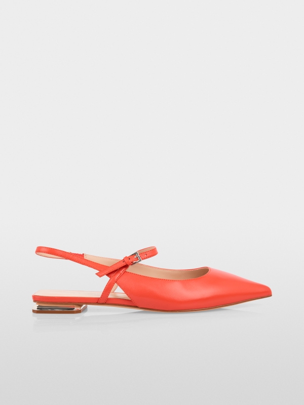 Slingback leather ballerinas