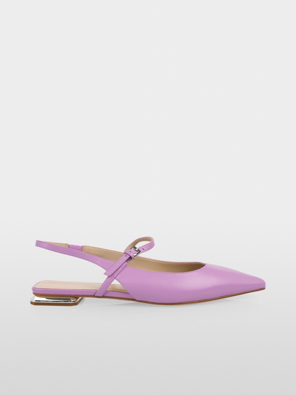 Ballerines à bride arrière en cuir