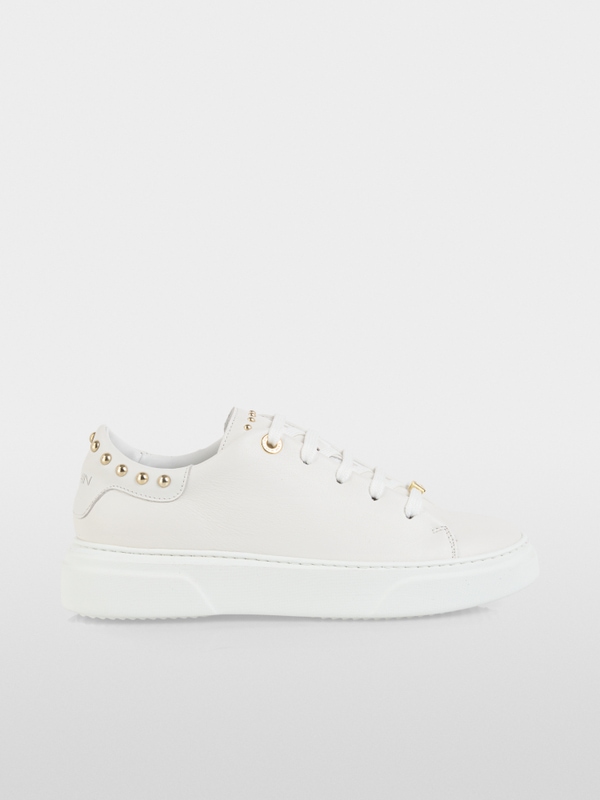 Leather trainers with stud details