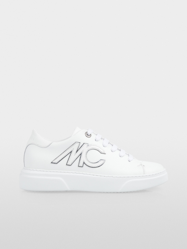 Baskets à semelles compensées en cuir de veau