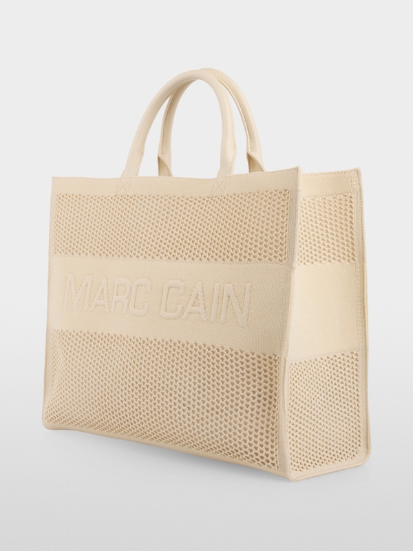 Melange knit shopper with logo