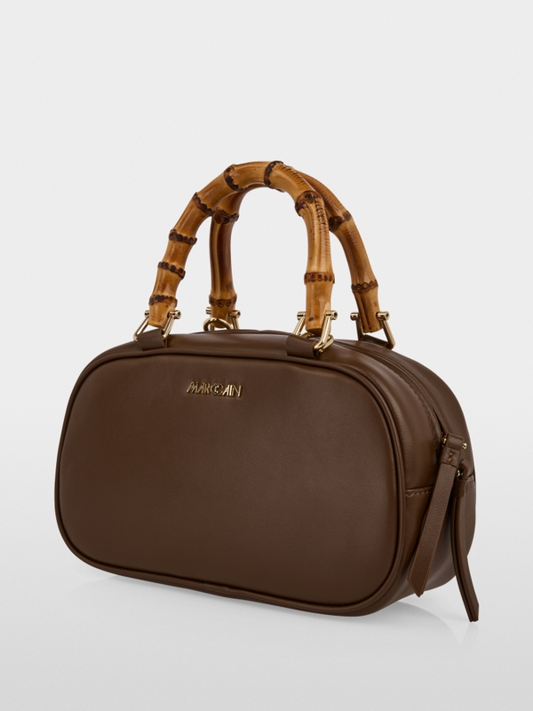 Mini leather bowling bag