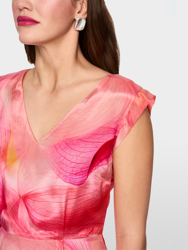 Robe midi en viscose avec arums