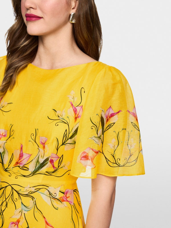 Linen-silk blend maxi dress