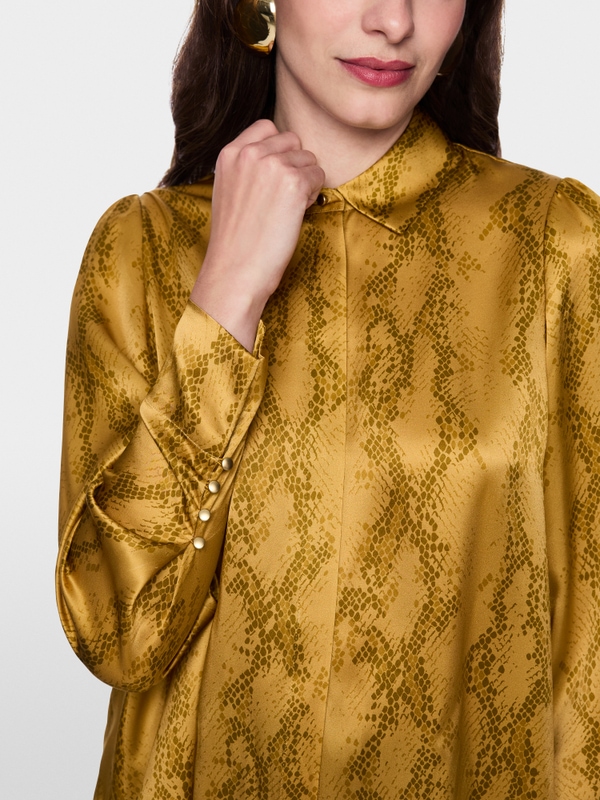 Zijden blouse met slangenprint