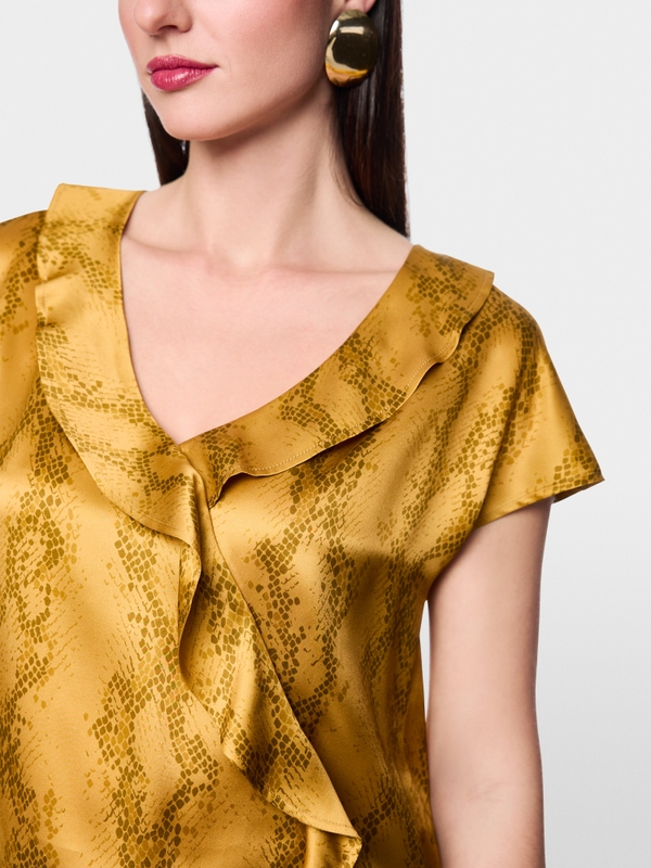 Top en soie à imprimé serpent