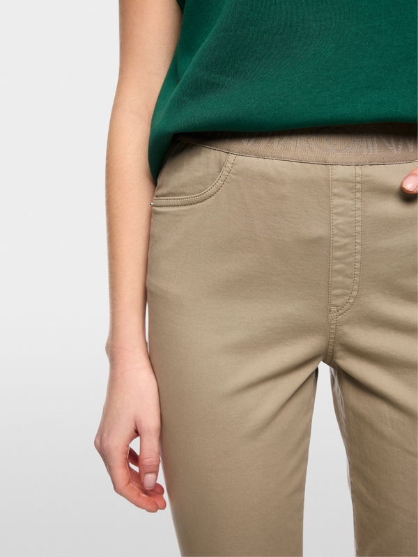SOFIA slim fit pants with logo waistband