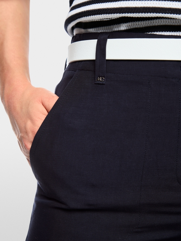 WAUKEE viscose-linen blend trousers