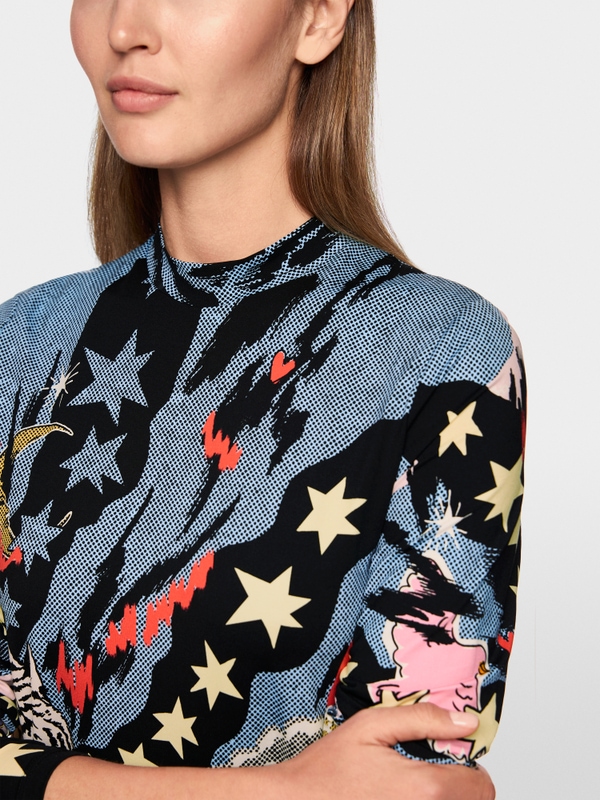 Robe courte avec imprimé bande dessinée