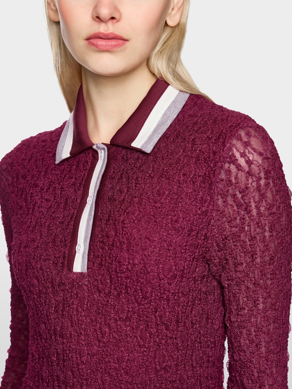 Polo dress with mesh look