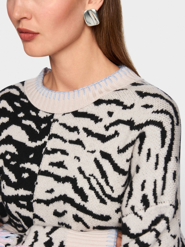 Pull à imprimé animalier