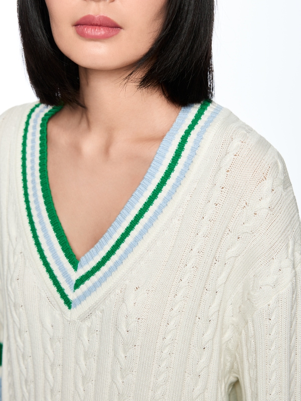 ‘Rethink Together’ cable knit jumper