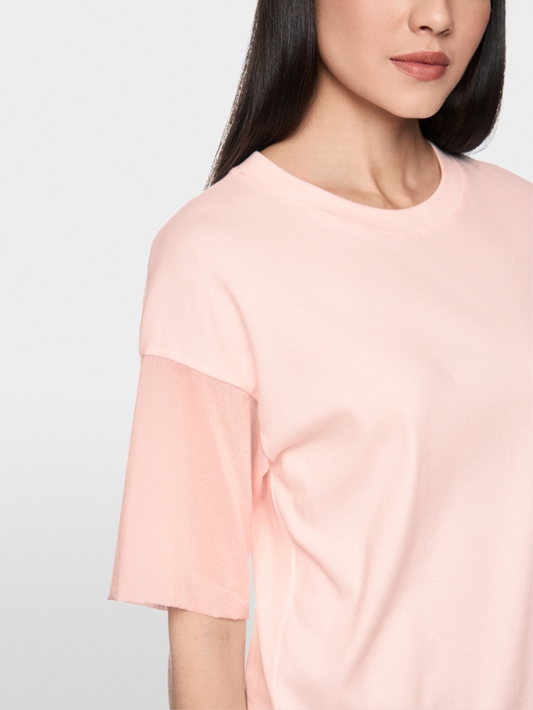 Materials mix T-shirt