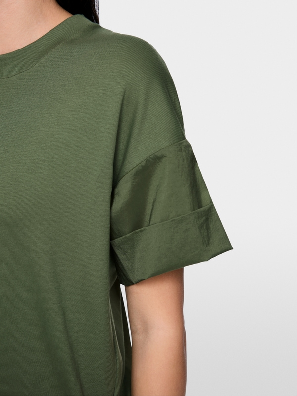 Materials mix T-shirt