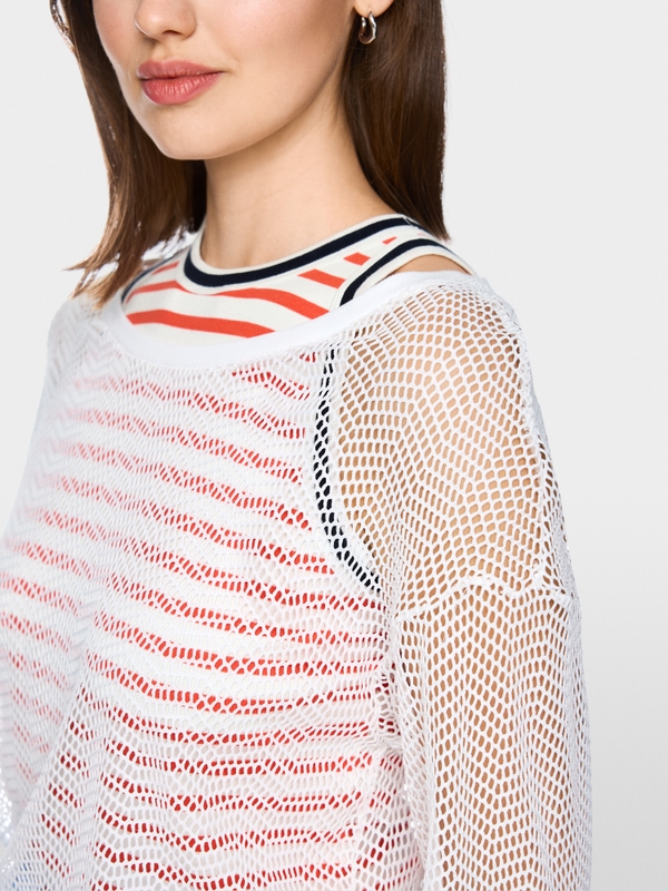 Mesh-look shirt